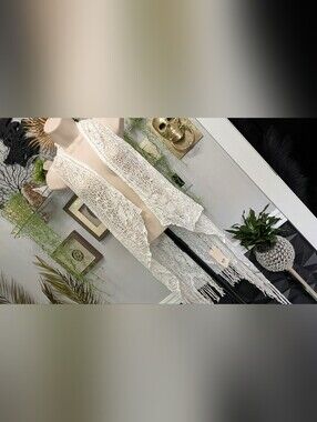 White Embroidery Laced Vest NWT